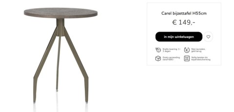 COCO MAISON Stolik pomocniczy Carel wys. 55 cm COCO MAISON Stolik pomocniczy Carel wys. 55 cm