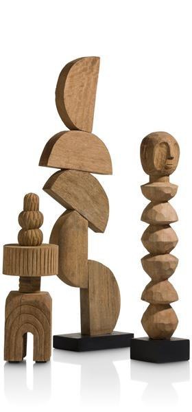 COCOmaison Figurka drewniana stacked wys. 77cm COCOmaison Figurka drewniana stacked wys. 77cm
