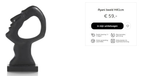 COCOmaison Figurka/Posąg Ayani wys. 41 cm COCOmaison Figurka/Posąg Ayani wys. 41 cm