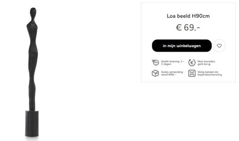 COCOmaison Figurka/Posąg Loa wys. 90 cm COCOmaison Figurka/Posąg Loa wys. 90 cm