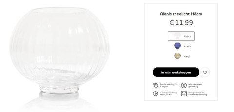 COCOmaison Świecznik Alanis Wys. 8cm niebieski COCOmaison Świecznik Alanis Wys. 8cm niebieski