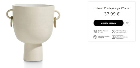COCOmaison Wazon ceramiczny Presleya wys. 25 cm COCOmaison Wazon ceramiczny Presleya wys. 25 cm