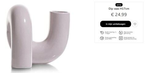 COCOmaison Wazon ceramiczny dip wys. 17 cm COCOmaison Wazon ceramiczny dip wys. 17 cm