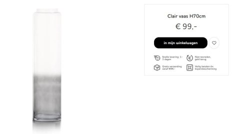 COCOmaison Wazon szklany Clair wys. 70 cm COCOmaison Wazon szklany Clair wys. 70 cm