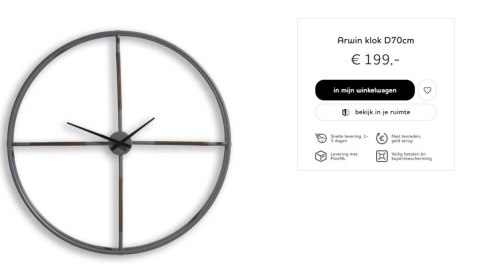 COCOmaison Zegar Arwin śr.70cm COCOmaison Zegar Arwin śr.70cm