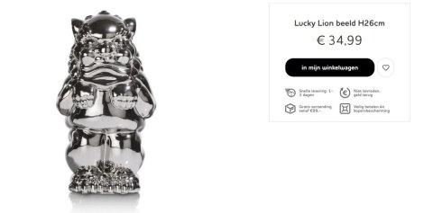 COCOmaison figurka Lucky Lion H26cm COCOmaison figurka Lucky Lion H26cm