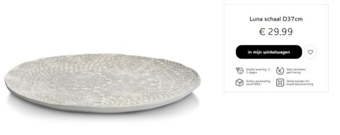 COCOmaison talerz dekoracyjny ceramiczna Luna D37cm COCOmaison talerz dekoracyjny ceramiczna Luna D37cm