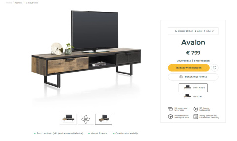 Szafka RTV 200 cm H&H Avalon/ Avalox driftwood Szafka RTV 200 cm H&H Avalon/ Avalox driftwood