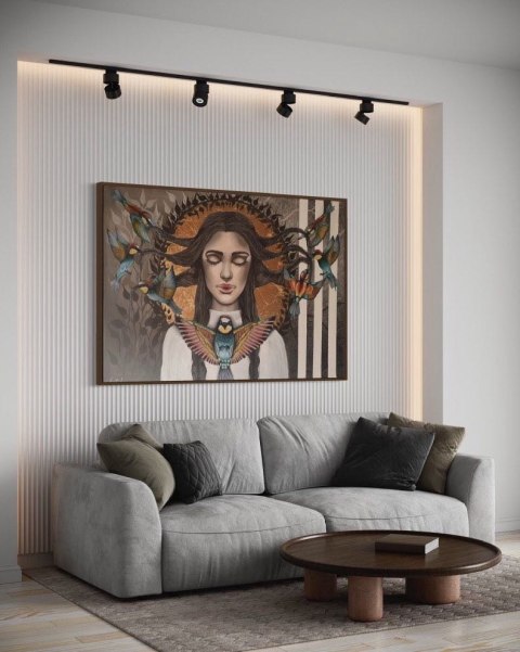 Obraz akrylowy ręcznie malowany w rozmiarze 100x70cm " TANIEC PTAKÓW" Obraz akrylowy ręcznie malowany w rozmiarze 100x70cm " TANIEC PTAKÓW"