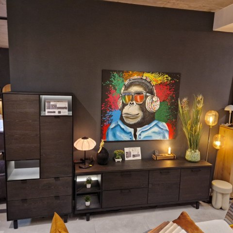 Obraz akrylowy ręcznie malowany w rozmiarze 140x120 "MR. MONKEY" Obraz akrylowy ręcznie malowany w rozmiarze 140x120 "MR. MONKEY"