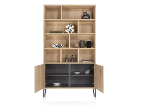 [na zamówienie] Bufet Castello Hender& Hazel 123 cm z 2 drzwiami i 9 wnękami (+ LED)