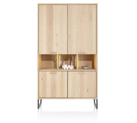 [na zamówienie] Szafa Castello Henders& Hazel 123 cm z 4 drzwiami i 3 wnękami (+ LED)