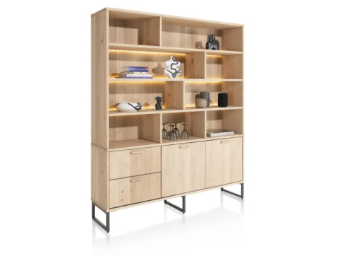 [na zamówienie] Bufet Castello Henders& Hazel 181 cm z 2 drzwiami, 2 szufladami i 9 wnękami (+ LED)