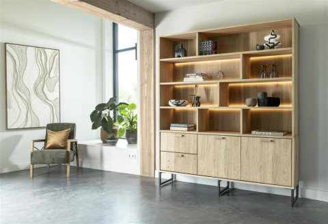 [na zamówienie] Bufet Castello Henders& Hazel 150 cm z 3 drzwiami i 9 wnękami (+ LED)