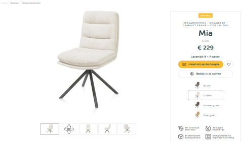 [K, od ręki] Krzesło Mia Henders& Hazel kremowe