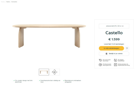 [na zamówienie] Stół jadalniany Castello Henders& Hazel 270 x 120 cm