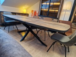 Stół H&H Avalox 190 + 60 x 110 cm centralna noga driftwood