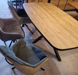 Stół H&H Avalox 190 + 60 x 110 cm centralna noga vintage oak