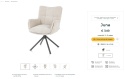 [na zamówienie] Fotel obrotowy JUNA z funkcją relax, tkanina Livigno chenille kremowy, rama metal grafit