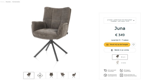 [na zamówienie] Fotel obrotowy JUNA z funkcją relax, tkanina Livigno chenille brązowy,