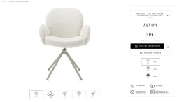 [na zamówienie] Krzesło obrotowe JAXON – tkanina Bouclé, kolor Ivory, podstawa Silk Grey