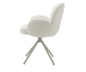 [na zamówienie] Krzesło obrotowe JAXON – tkanina Bouclé, kolor Ivory, podstawa Silk Grey
