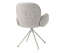 [na zamówienie] Krzesło obrotowe JAXON – tkanina Bouclé, kolor Kiezel, podstawa Silk Grey