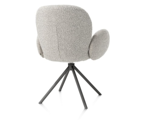 [na zamówienie] Krzesło obrotowe JAXON – tkanina Bouclé, kolor Kiezel, podstawa antracyt