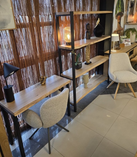 [SR] Industrialna dębowa konsola 100 x 38 x 75 cm Natura