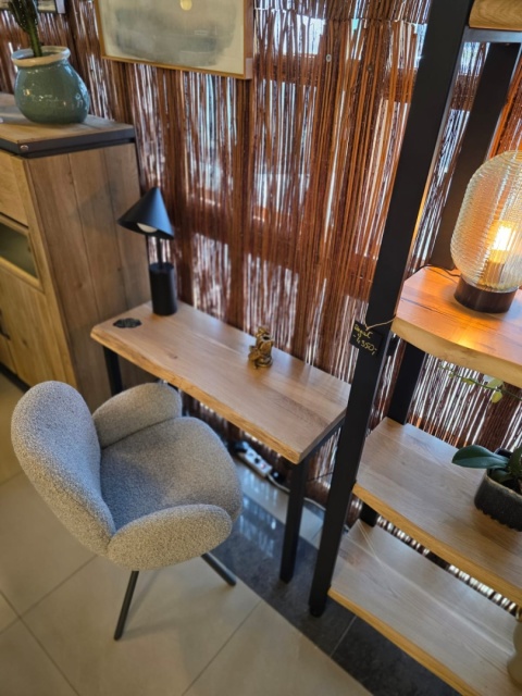 [SR] Industrialna dębowa konsola 100 x 38 x 75 cm Natura