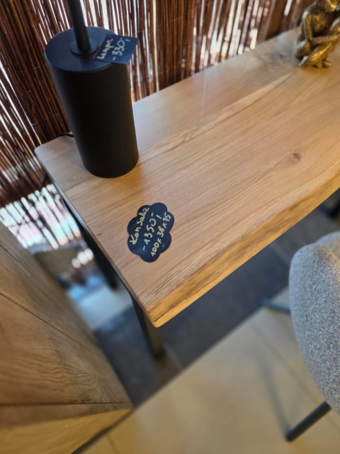 [SR] Industrialna dębowa konsola 100 x 38 x 75 cm Natura