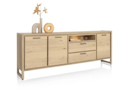 Komoda Henders& Hazel NYSTEAD z oświetleniem LED, dąb Dune Natural / lak platynowy