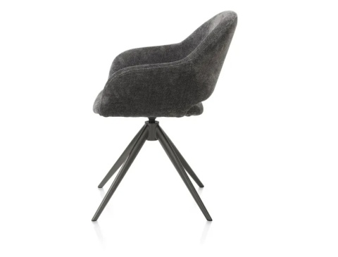 [na zamówienie] Fotel obrotowy FINN w tkaninie Livigno, antracyt z grafitową podstawą