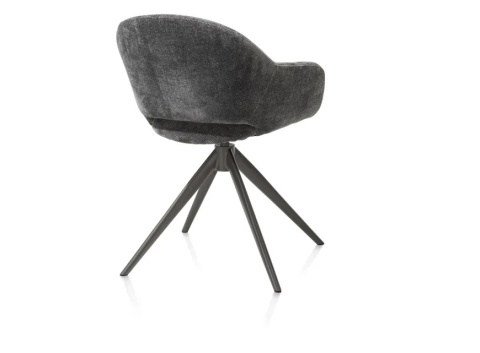 [na zamówienie] Fotel obrotowy FINN w tkaninie Livigno, antracyt z grafitową podstawą