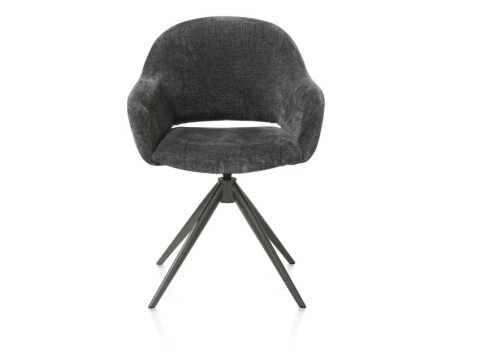 [na zamówienie] Fotel obrotowy FINN w tkaninie Livigno, antracyt z grafitową podstawą