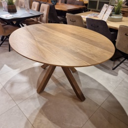 Stół do jadalni owalny TRAPANI, 150x120 cm, fornir z wędzonego mango Xooon