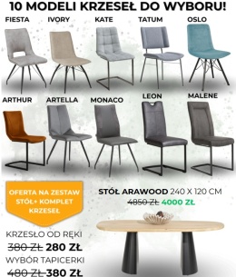 Zestaw stół Xooon Arawood 240 x 120 cm + komplet krzeseł