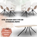Zestaw stół ARVADA 250 x 110 cm+ 6 krzeseł INAYA