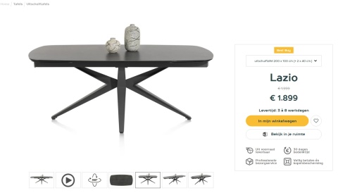 [na zamówienie] Stół Lazio Henders& Hazel 200 x 100 (+ 2 x 40 cm) ceramika