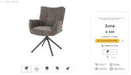 [K, od ręki] Fotel obrotowy JUNA z funkcją relax, tkanina Livigno chenille brązowy,