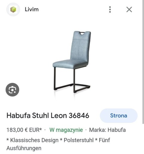 Krzesło Habufa Leon mikrofibra Pala antracyt Krzesło Habufa Leon mikrofibra Pala antracyt