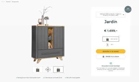 (M, defekt) Wysoka komoda H&H Jardin antracyt (M, defekt) Wysoka komoda H&H Jardin antracyt