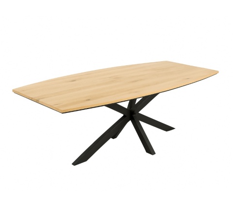 Nowoczesny stół w fornirze dębowym do jadalni FANEUR Xooon 210 x 105 cm z metalową podstawą typu pająk Nowoczesny stół w fornirze dębowym do jadalni FANEUR Xooon 210 x 105 cm z metalową podstawą typu pająk