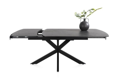 [od ręki] Rozkładany Stół Jadalniany PAVALON 140–190 cm – Blat HPL Primo Laminato Antracyt – Centralna Noga Designerska