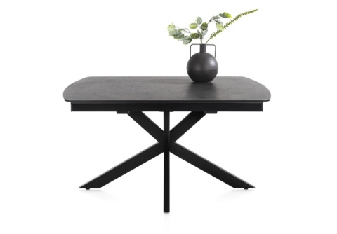 [od ręki] Rozkładany Stół Jadalniany PAVALON 140–190 cm – Blat HPL Primo Laminato Antracyt – Centralna Noga Designerska