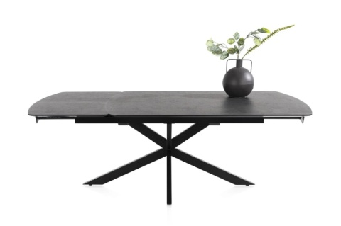 [na zamówienie] Duży stół rozkładany Pavalon 170-230x100 cm na centralnej nodze, blat Primo Laminato (HPL) antracyt