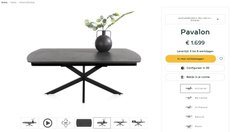 [K, od ręki DEFEKT#1] Największy stół rozkładany Pavalon 200-278x100 cm na centralnej nodze, blat Primo (HPL), kolor antracyt