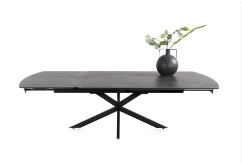 [K, od ręki DEFEKT#1] Największy stół rozkładany Pavalon 200-278x100 cm na centralnej nodze, blat Primo (HPL), kolor antracyt