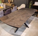 [M od ręki, Defekt] Stół rozkładany Pavalon 140-190x100 cm na centralnej nodze, blat Primo Laminato (HPL) w kolorze antracytowym