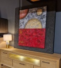 Obraz na Sklejce "Planety 3D" 120x120 cm - Autorska Technika Fakturowa